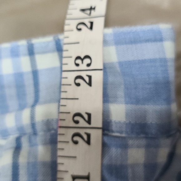 L.L.Bean Mens Flannel Shirt Blue/White Plaid Gray Fleece Lining Pocket M EUC - Picture 12 of 12